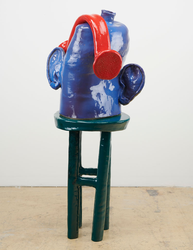 Woody De Othello, Phone Jug, 2020. Ceramic and glaze, 43 x 16 x 16 in (109 x 41 x 41 cm). Courtesy of the artist and Karma, New York.