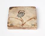 Bernard Leach. Tile, c1928. Fireclay, 9.5 x 9.5 cm. Image kindly provided by the Crafts Study Centre, University for the Creative Arts. © Bernard Leach Estate.