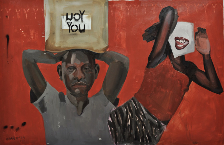 Omar Gabr, Untitled, 2019. Oil on canvas, 92 x 40 cm. Courtesy Ubuntu Art Gallery.