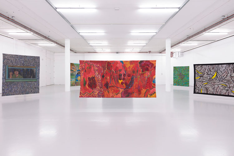 Pacita Abad, Life in the Margins (2020), installation view, Spike Island, Bristol. Works courtesy the Pacita Abad Art Estate and Art Jameel Collection. Photo: Max McClure.