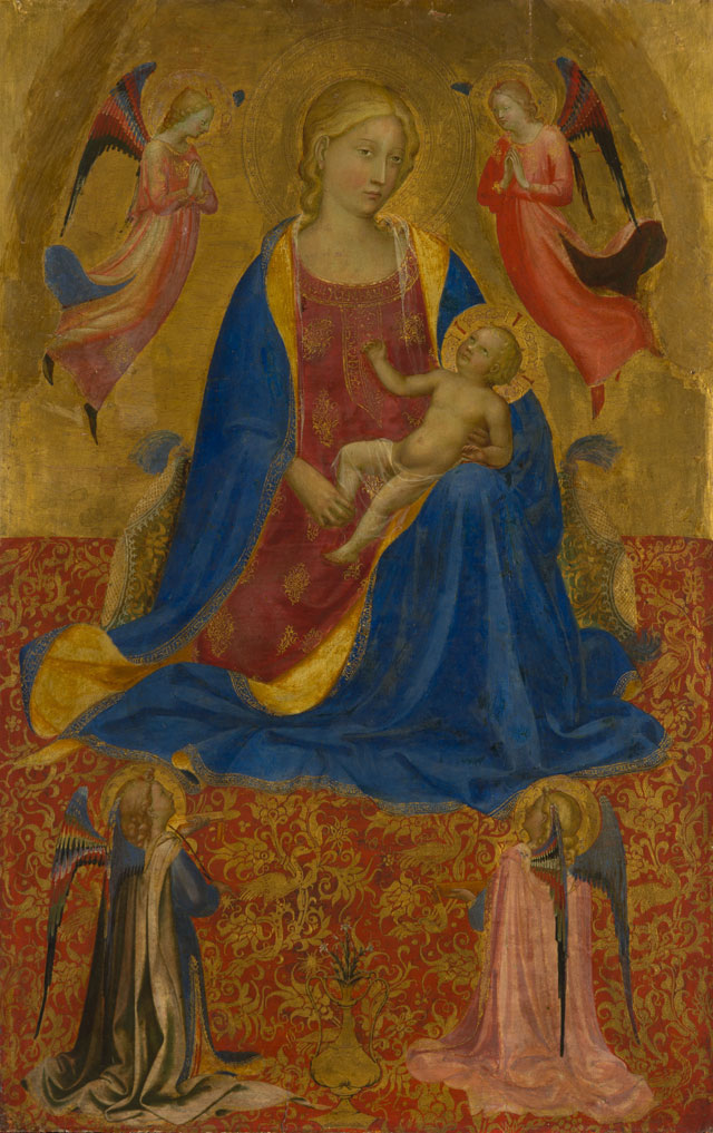 Fra Angelico. Virgin and Child, with Four Angels, c1417–19. Tempera and gold on panel, 81 x 51 cm. Saint Petersburg, The State Hermitage Museum.