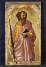 Masaccio. Saint Paul, 1426. Tempera, silver and gold on poplar panel, 60 x 35 cm. Pisa, Polo Museale della Toscana, Museo Nazionale di San Matteo.