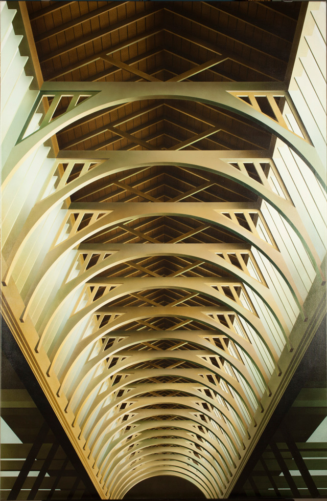 Ben Johnson. Market Arcade, 1986. Acrylic on canvas, 
78 1/4 x 51 7/8in (199 x 131 cm). Museum of London.