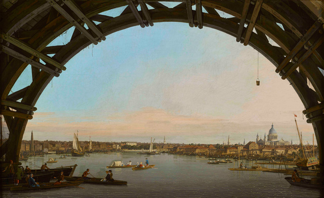 Canaletto. London Seen Through the Arch of Westminster Bridge, 1747. Oil on canvas, 23.5 x 38 in (59.6 x 96.5 cm). Collection of the Duke of Northumberland.