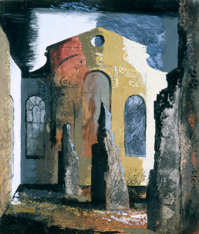 John Piper. Christ Church, Newgate Street, 1941. Museum of London.