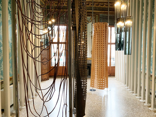 Leonor Antunes: a seam, a surface, a hinge or a knot, installation view, Portugal in Venice 2019. Photo: Martin Kennedy.