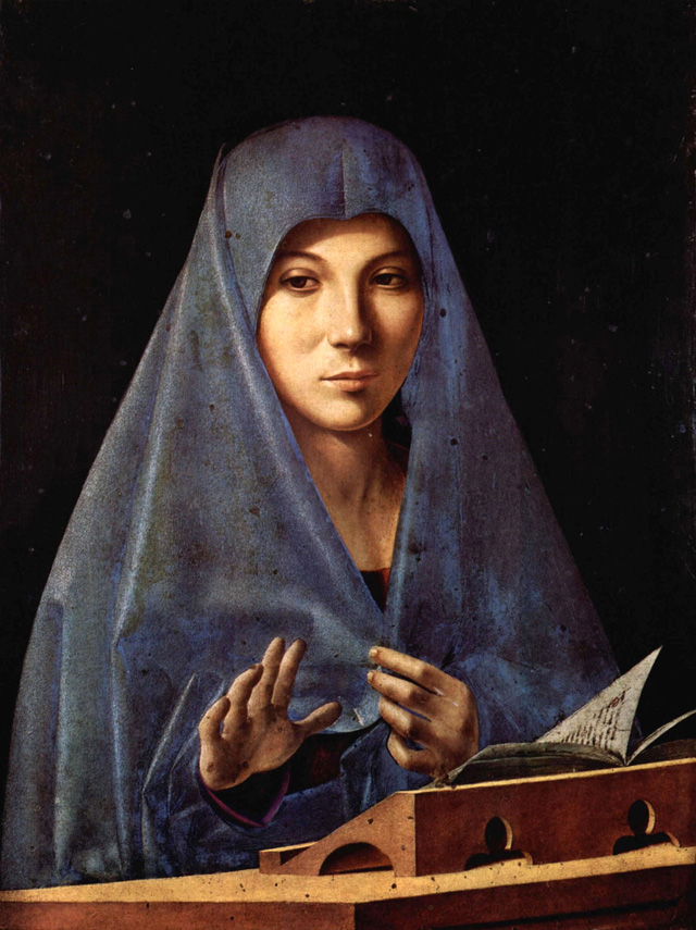 Antonello da Messina, Virgin Annunciate, 1475-1476. Tempera and oil on board, 45 x 34.5 cm. Galleria Regionale della Sicilia di Palazzo Abatellis, Palermo. Photo: Giulio Archinà.