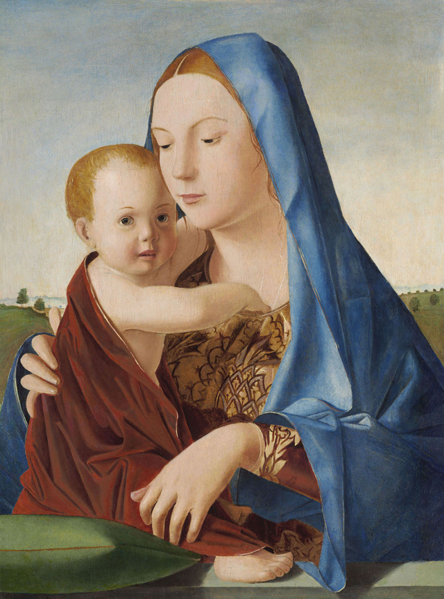 Antonello da Messina, Madonna with Child / Benson Madonna, c1475. Tempera and oil on board, 58.9 x 43.7 cm. National Gallery of Art, Washington, Andrew W. Mellon Collection. Courtesy National Gallery of Art, Washington