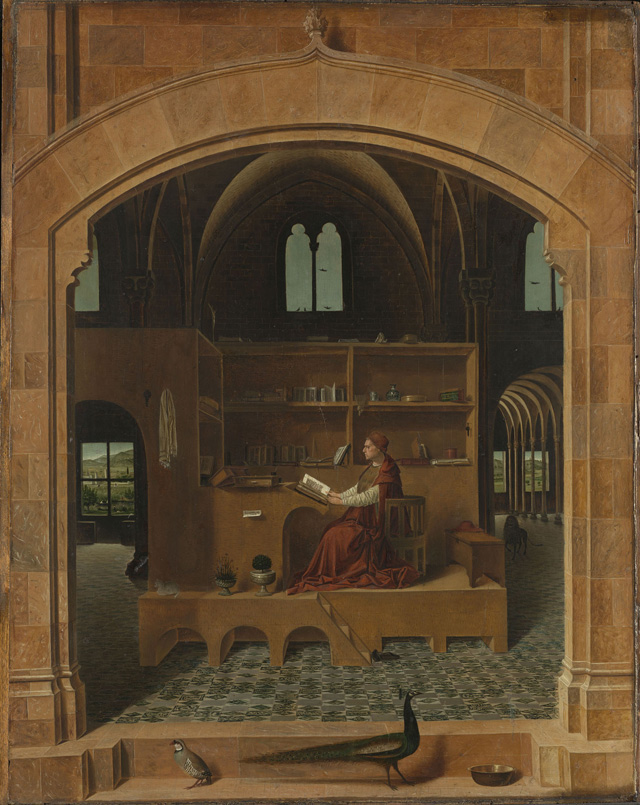 Antonello da Messina, St. Jerome in his Study, c1475. Oil on linden, 45.7 x 36. 2 cm. National Gallery, London. Courtesy of National Gallery, London.