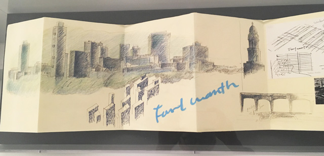 Tadao Ando, drawing of Modern Art Museum of Fort Worth. Photo: Veronica Simpson.