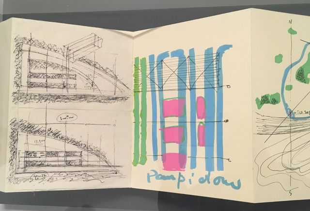 Tadao Ando, diagrams for his Pompidou retrospective in 2018. Photo: Veronica Simpson.