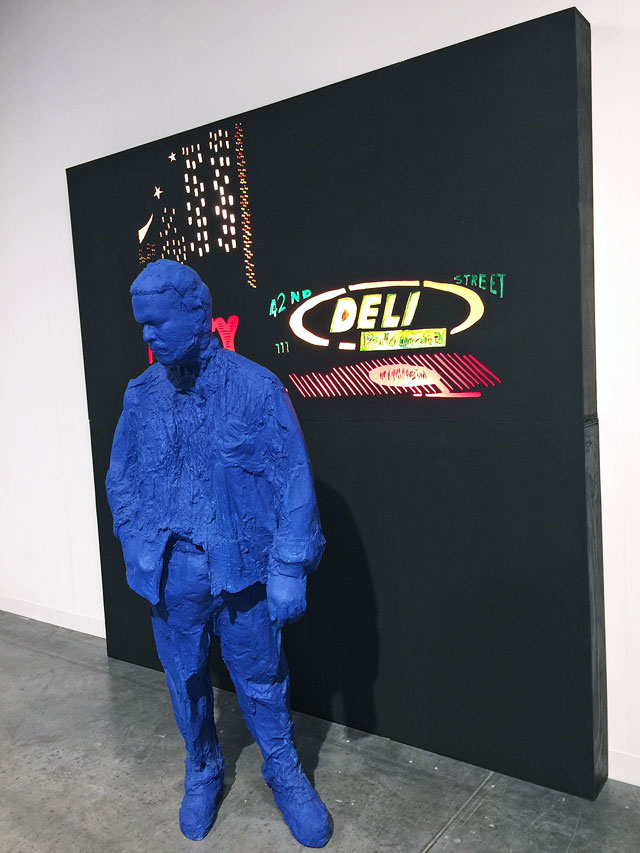 George Segal. 42nd Street Deli, 1999. Plaster, paint, plastic, wood, Lie-Brite pegs, light bulbs and sockets, 244 x 244 x 81.5 cm (96 x 96 x 32 in). Photo: Jill Spalding.