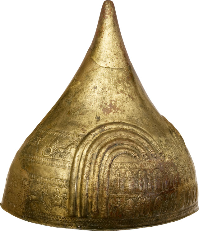 Votive bronze decorated helmet offered to the god Haidi, by king Arguisti 1st, Copper-alloy, 786 BC – 764 BC. History Museum of Armenia, Yerevan.