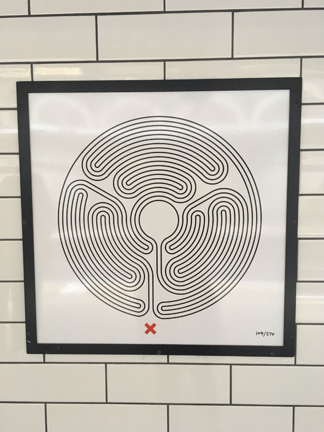 Mark Wallinger, Labyrinth (one of the 270 individual artworks). Photograph: Veronica Simpson.