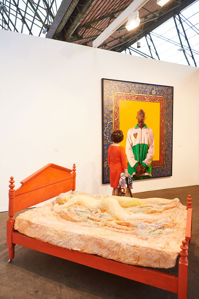 Works by George Segal and Kehinde Wiley at the Galerie Templon booth, Art Brussels 2018. Photograph: David Plas.