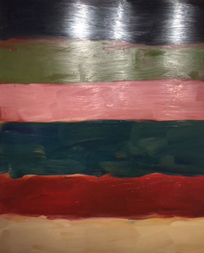 Sean Scully. Landline That Pink, 2017. Oil on aluminium, 216 x 190.5 x 5 cm. Photograph: Jill Spalding.