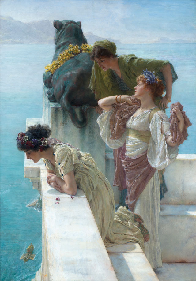 Sir Lawrence Alma-Tadema. Coign of Vantage, 1895. Oil on canvas, 58.8 x 44.4 cm. © Ann and Gordon Getty.