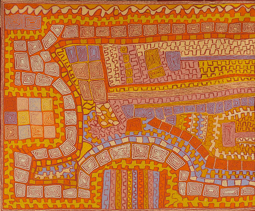 Patrick Tjungurrayi. 
        <em>PT 0810146</em>,
painted at Kiwirrkura 2008.
Acrylic on Belgian linen
183 x 153 cm.

Provenance:
Papunya Tula Artists Pty Ltd,
Scott Livesey Galleries.

Copyright © Papunya Tula Artists Pty Ltd.