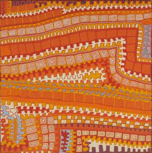 Patrick Tjungurrayi. 
        <em>PT 0901010</em>,
painted at Kiwirrkura 2009.
Acrylic on Belgian linen
122 x 122 cm.

Provenance:
Papunya Tula Artists Pty Ltd,
Scott Livesey Galleries.

Copyright © Papunya Tula Artists Pty Ltd.