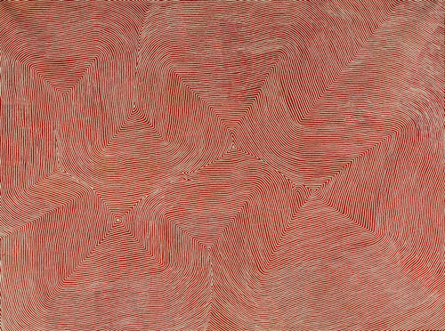 Warlimpirrnga Tjapaltjarri.
        <em>WT 0901073</em>, painted at Kiwirrkura 2009.
Acrylic on Belgian linen
244 x 183 cm.


Provenance:
Papunya Tula Artists Pty Ltd,
Scott Livesey Galleries.

Copyright © Papunya Tula Artists Pty Ltd.