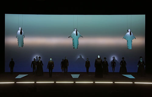 The Life and Death of Marina Abramović in performance at Park Avenue Armory. Photograph: Joan Marcus.