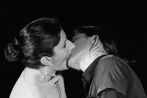 Marina Abramović and Ulay. <em>Breathing in/Breathing out</em>, first performed in 1977 for 19 minutes at the Student Cultural Center, Belgrade. 16mm film transferred to video (black and white, sound). 10:26 minutes.