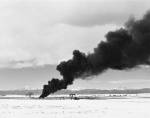 Robert Adams. Burning oil sludge, north of Denver, Colorado, 1973-74. 15 x 19 cm. Yale University Art Gallery. © Robert Adams. Courtesy Fraenkel Gallery, San Francisco and Matthew Marks Gallery, New York.