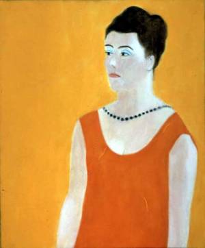 Craigie Aitchison. <i>Daphne with Black Necklace</i>, 1968 oil 
              on canvas, 101.5 x 91.49 cm. Nancy Lazrus Istel. Photo Terry Schank© 
              the artist