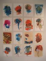 Susan Aldworth. <em>Location Drawings</em>, 2005–06. Acrylic inks on paper, 42 x 30 cm each (installation shot from ‘Scribing the Soul’ at Transition Gallery)