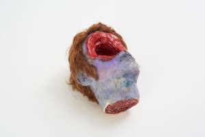 David Altmejd. Untitled 7 (Rabbit Holes), 2014. Polyurethane foam, epoxy gel, epoxy clay, synthetic hair, acrylic paint, resin, 18 x 30 x 18 cm (7 1/8 x 11 3/4 x 7 1/8 in).