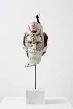 David Altmejd. Young Mother, 2015. Polyurethane foam, epoxy clay, epoxy gel, acrylic paint, quartz, resin, synthetic hair, synthetic lashes, glass eyes, steel, marble, 66 x 18 x 25 cm (26 x 7 1/8 x 9 7/8 in).