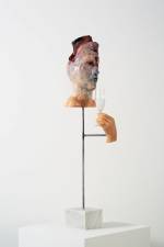 David Altmejd. To the Other, 2015. Polyurethane foam, epoxy gel, epoxy clay, resin, acrylic paint, glass eyes, glass, steel, marble,
88 x 21 x 29 cm (34 5/8 x 8 1/4 x 11 3/8 in).