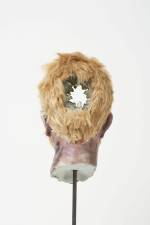 David Altmejd. Eye, 2015 (view 2). Polyurethane foam, epoxy clay, epoxy gel, acrylic paint, synthetic hair, resin, glass stain, quartz, pyrite, celestite, amethyst, fluorite, steel, marble, 60 x 15.5 x 14 cm (23 5/8 x 6 1/8 x 5 1/2 in).