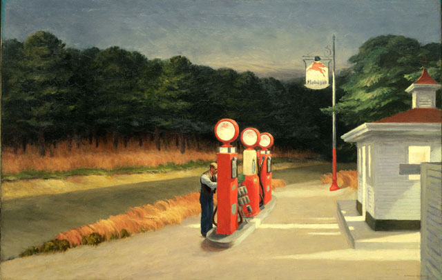 Edward Hopper, Gas, 1940. Oil on canvas, 66.7 x 102.2 cm. Collection of Museum of Modern Art , New York. Mrs. Simon Guggenheim Fund, 1943. Photograph © 2016. Digital image, The Museum of Modern Art, New York/Scala, Florence.