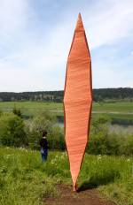 Alice Anderson. Travelling Studio, Canoe, 2013. Copper wire, 550 x 90 x 60 cm. Photograph © Matt Holyoke.