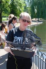 <p>Anne Robinson with her boat, 2012.