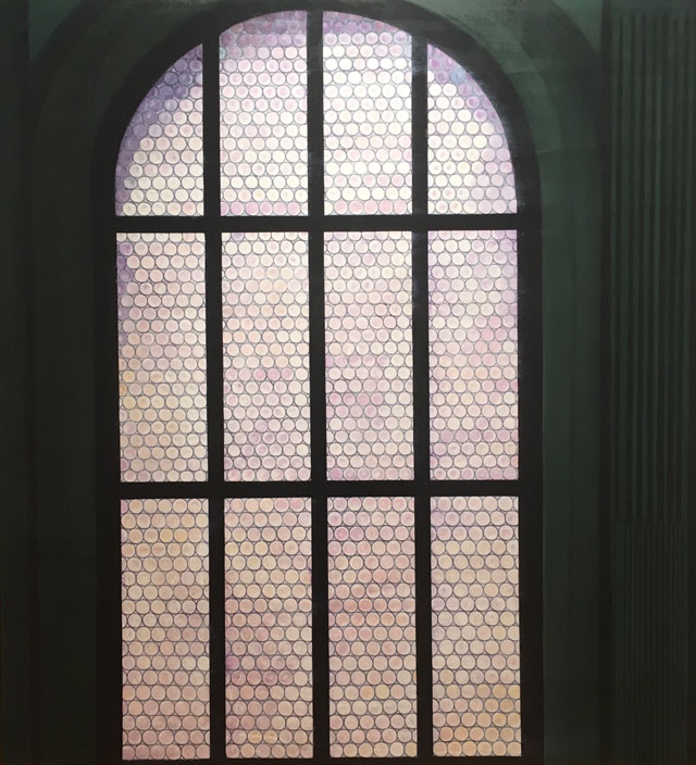 Arturo Di Stefano. Florentine Window, 2015, Oil on linen, 182.9 x 167.6 cm. Courtesy of Purdy Hicks Gallery.