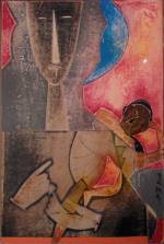 Romare Bearden. <em>Mother and Child,</em> c1971. 
  Collage on board, 
  27⅝ x 18½ in. 
  Jerald Melberg Gallery. Photograph: Miguel Benavides.