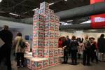 Brillo Boxes. The artist was commissioned to reproduce 1,000 boxes by The Andy Warhol Museum.  250 boxes were given away each day. Photograph: Rosa Lopez.