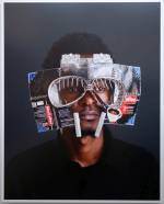 Cyrus Kabiru. Njia Ya Maisha, Macho Nne: Brazilian Mask, 2016. Pigment Ink on HP Premium Satin Photographic Paper, 150 x 120 cm. SMAC Galley, Cape Town, Stellenbosch. Photograph: Miguel Benavides.