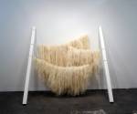 Kapwani Kiwanga, Drying field, 2016. Painted wood, cotton string, sisal fibre, approx 250 x 180 cm. Galerie Jerome Poggi / Galerie Tanja Wagner, Paris/Berlin. Photograph: Miguel Benavides.