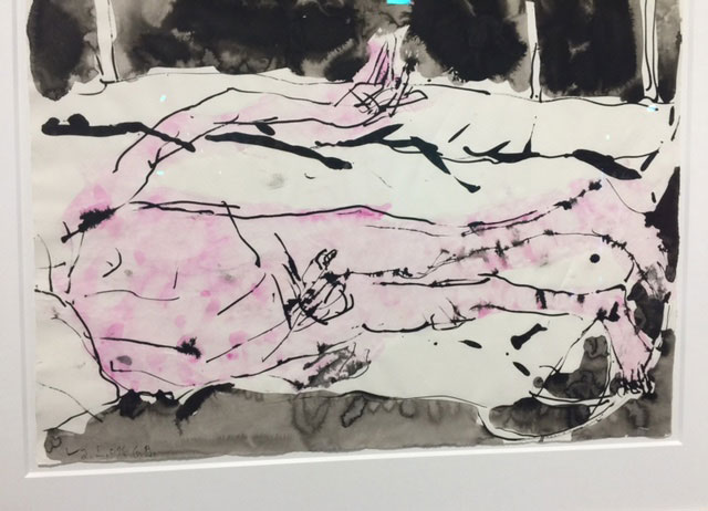 Georg Baselitz. Untitled, 2016. Watercolour and ink on paper, 19 ¾ x 26 in. Photograph: Jill Spalding.