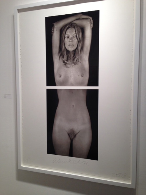 Chuck Close. Kate Moss, 2003. Digital pigment print, 46.5 x 17.5cm. Photograph: Jill Spalding.