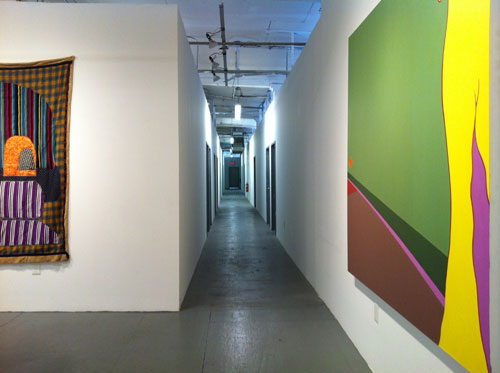 NARS: View of the studio hallway from gallery during Color me Badd exhibition. Photograph courtesy of the NARS Foundation.