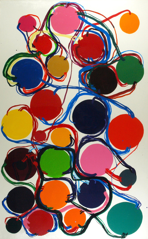 Atsuko Tanaka. 01.1.A, 2001. Enamel on canvas, 145.3 x 89 cm.