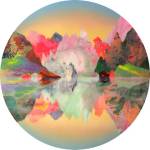 Kate Shaw. Somniloquy, 2015. Acrylic and resin on board, 120 cm diameter.