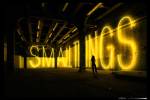 Martin Creed. <em>Work No. 755: SMALL THINGS</em>, 2007 Gold neon sign, 16-foot high letters. Courtesy Gavin Brown’s enterprise, New York.