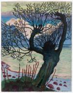Nikolai Astrup. Spring Night and Willow, 1917/after 1920. Colour woodcut on paper, 35.1 x 27.7 cm. The Savings Bank Foundation DNB/The Astrup Collection/KODE Art Museums of Bergen.