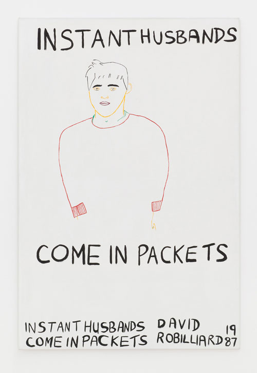 David Robilliard. Instant Husbands Come in Packets, 1987. Acrylic on canvas. Photograph: Paul Knight. Courtesy private collection, Cologne. © The Estate of David Robilliard. All rights reserved. DACS 2014.