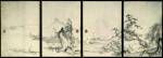 <em>The Four Gentlemanly Accomplishments</em>. Oguri Sokei (act. late 15th–early 16th c.). Japanese, Muromachi period (1392–1573), 16th c. Eight sliding-door panels (in two sets of four), ink and light colors on paper; 171.0 x 117.5 cm (each, first set); 169.5 x 91.2 cm (each, second set). Kyoto National Museum. Important Cultural Property. Photo: Kanai Morio; courtesy of Kyoto National Museum.